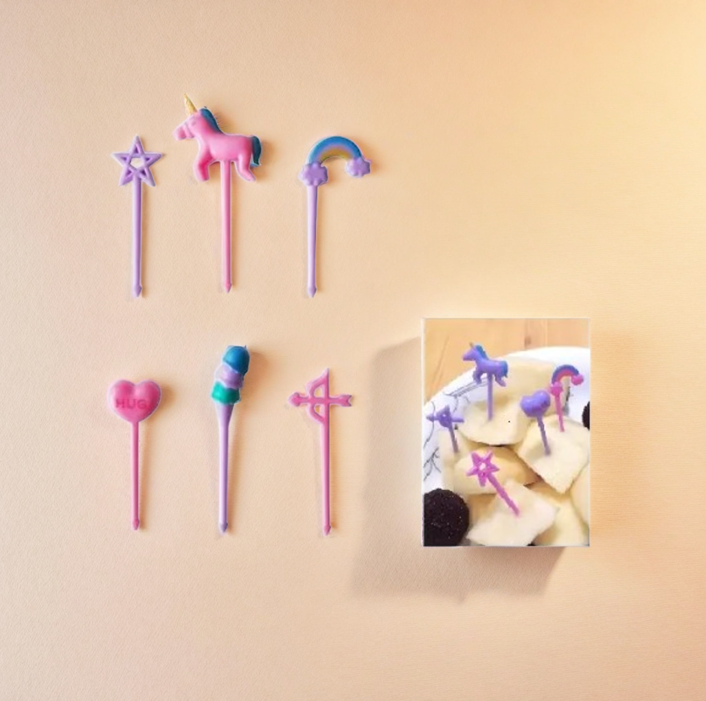Fruit Picks Unicorn (6 Pieces)