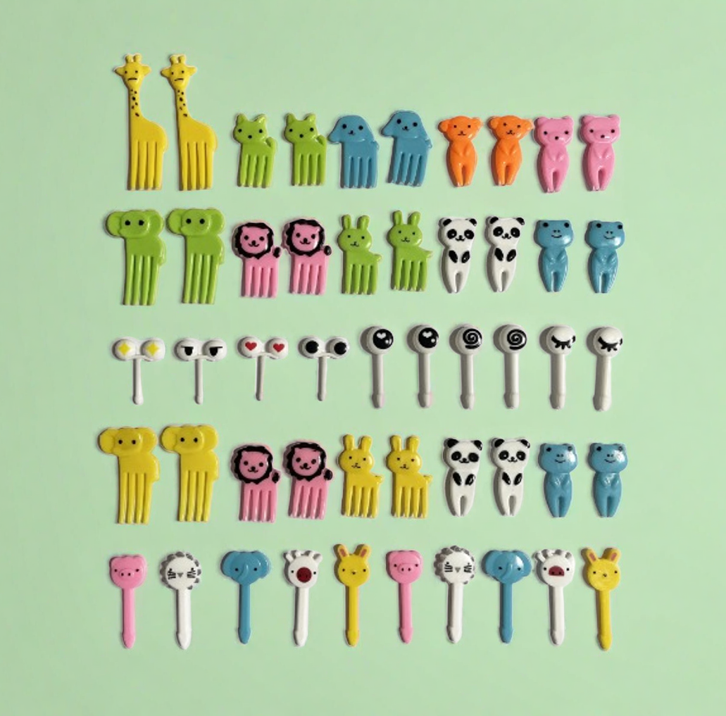 Set of Animal and Eye Forks (60 Pieces)