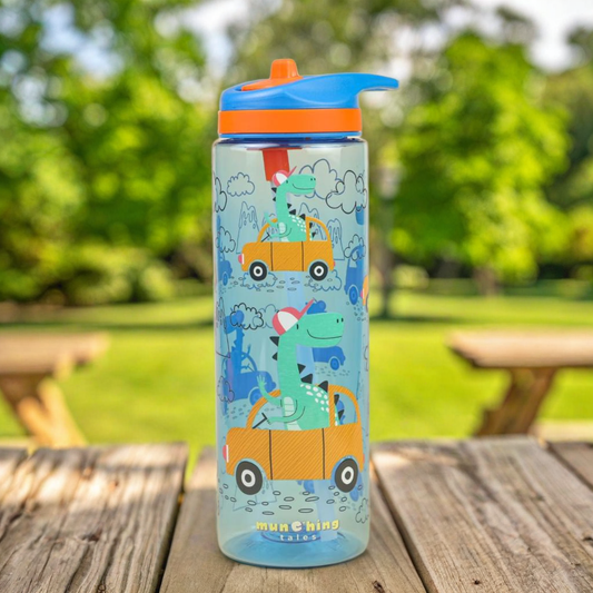 Tritan Water Bottle Dino on Car - (700 mL)