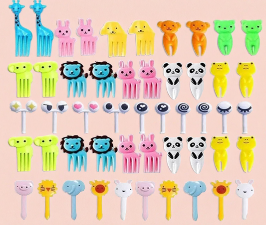 Set of Animal and Eye Forks (60 Pieces)
