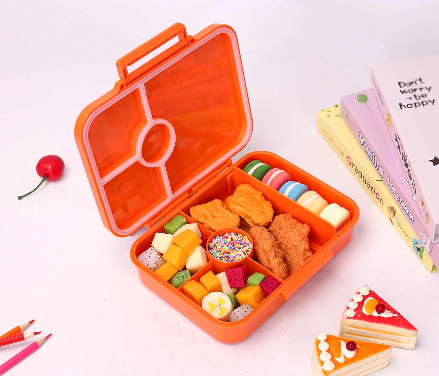 Leakproof Bento Box - Orange Dinosaur (Medium)