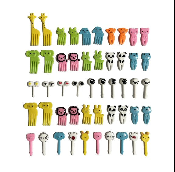 Set of Animal and Eye Forks (60 Pieces)