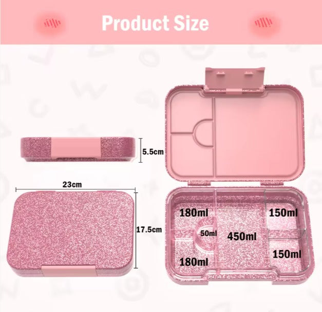 Leakproof Bento Box – Glitter Pink (Large)