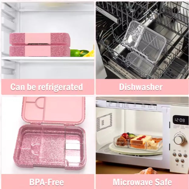 Leakproof Bento Box – Glitter Pink (Large)